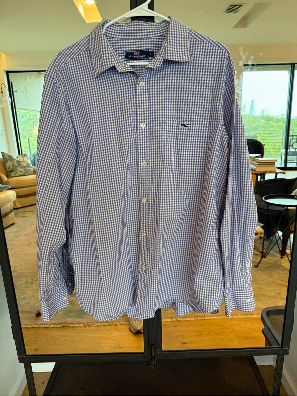Vineyard Vines Men's Purple Gingham Button-Down Shirt